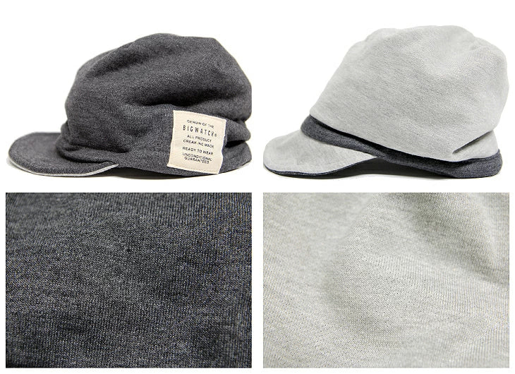 リバーシブル スウェット キャップ BIGWATCH正規品 グレー MIXグレー キャスケット ビッグサイズ ビッグワッチ コットン CAS-31 春 夏 秋 UVケア