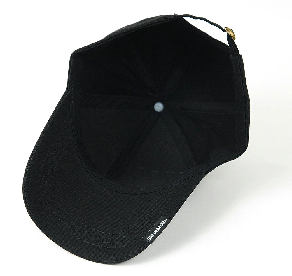 6パネル コットンキャップ BIGWATCH ビッグワッチ正規品 黒 ブラック CP-41 春夏 日よけ