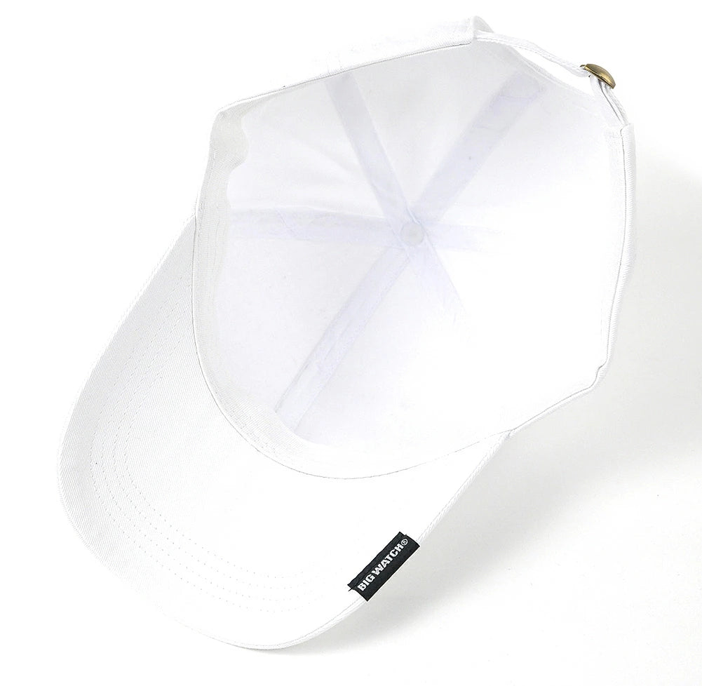 6パネル コットン キャップ BIGWATCH ビッグワッチ正規品 白 ホワイト CP-43 春夏 日よけ