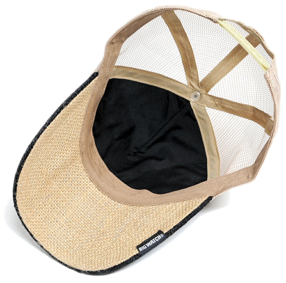 ガレージヘンプキャップ BIGWATCH正規品 ブラック ベージュ メッシュ ワッペン CPH-01 ブラック/ベージュ/ホワイト/ネイビー/グレー