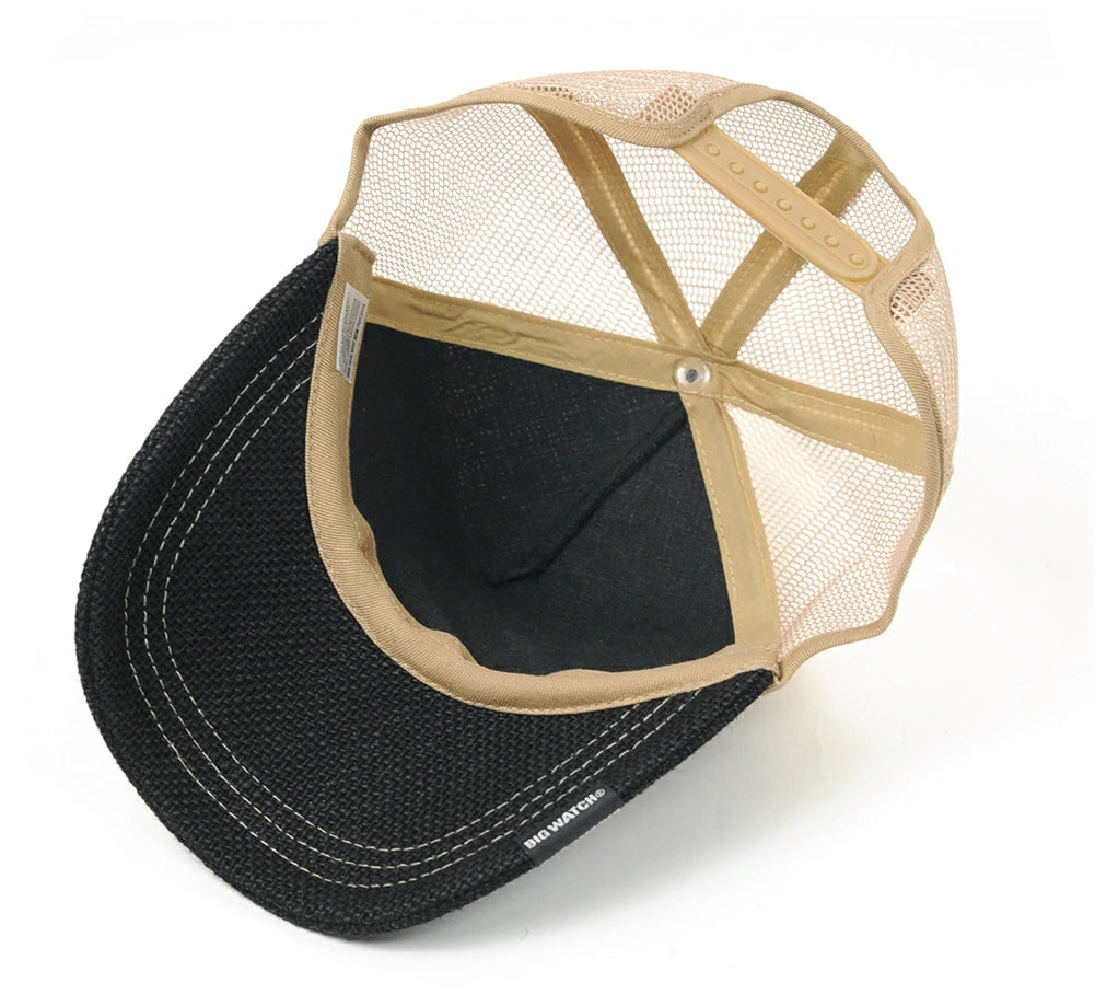 無地ヘンプ ラウンド キャップBIGWATCH ブラック ベージュ キャップ ビッグサイズ スポーツキャップ ダメージ加工無し CPM-01R 春 夏 秋 UVケア/ビッグワッチ