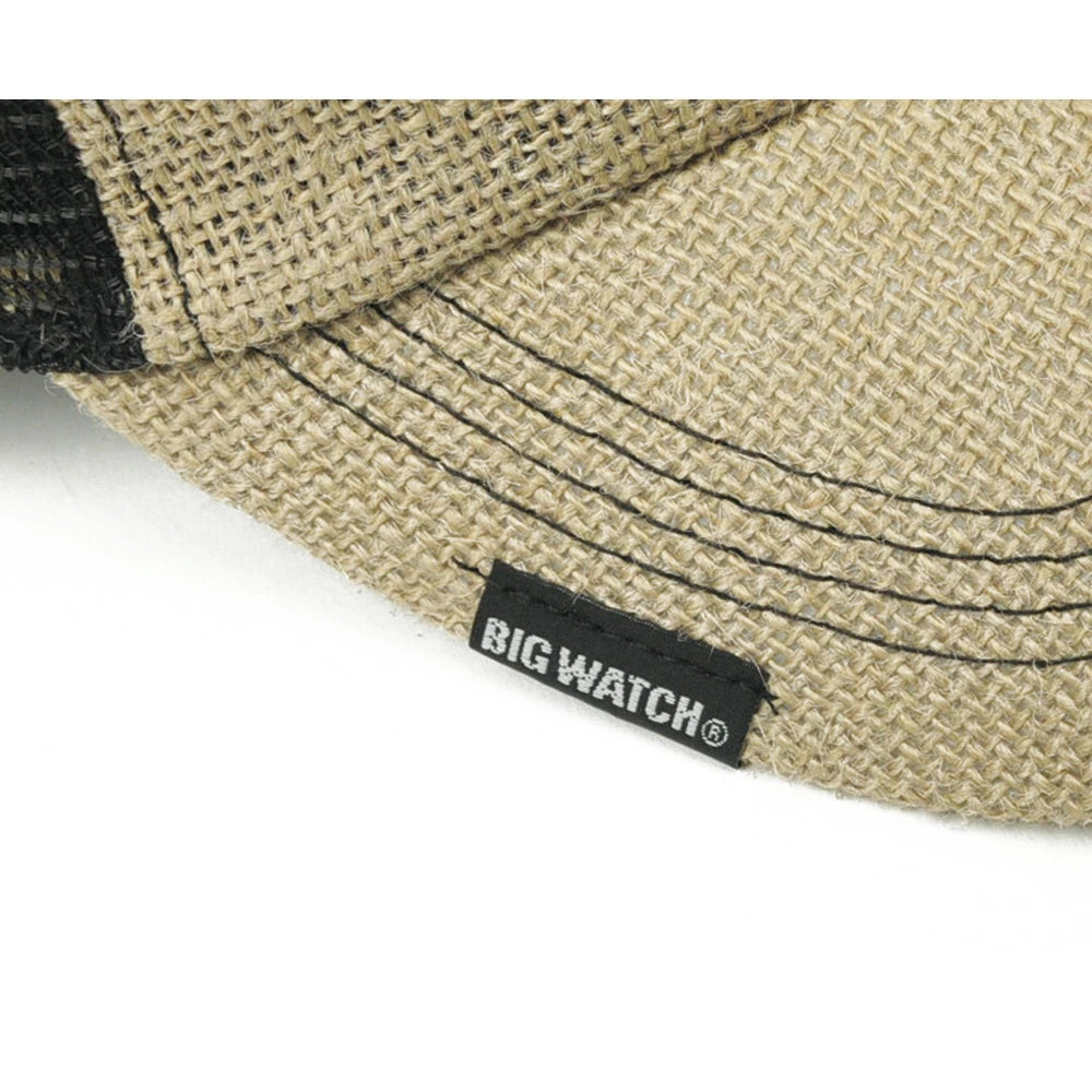 無地 ヘンプキャップ BIGWATCH グレージュ/ブラック メッシュキャップ CPM-21 春 夏 秋 UVケア ビッグワッチ