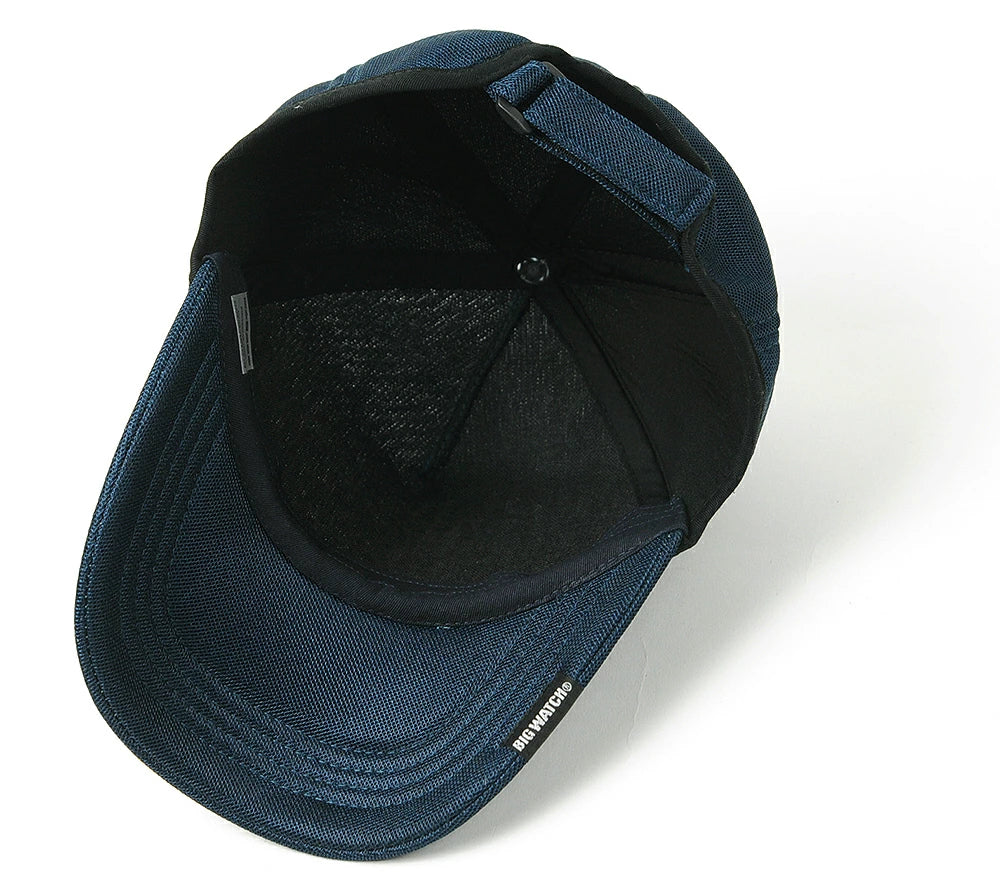 ラウンド メッシュ スポーツ ラインニング キャップ 青 ネイビー 春 夏 秋 UVケア/ビッグワッチ