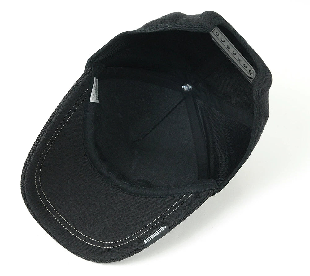 無地 ヘンプコットン ラウンドキャップBIGWATCH オールブラック キャップ ビッグサイズ スポーツキャップ ダメージ加工無し CPRM-01 春 夏 秋 UVケア