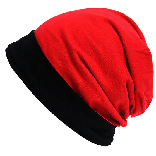 10周年記念限定 ストレッチコットンリバーシブル ロング ブラック レッド 黒 赤 ビッグワッチ ニット帽 ニットキャップ CTP-07 春 夏 秋 UVケア