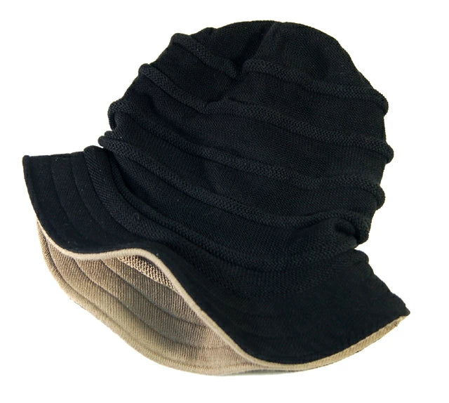 ロールハットBIGWATCH ブラック グレージュ 黒 ビッグワッチ ハット ルーズ ニットワッチ ニット帽 ニットキャップ HA-03 春 夏 秋 UVケア