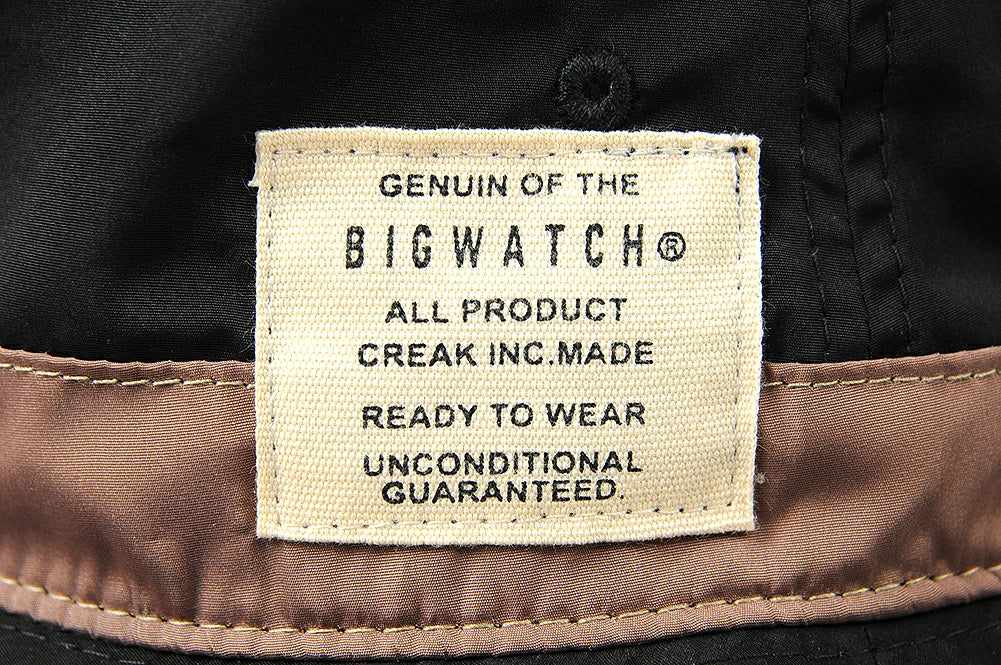 ウォータープルーフ パッカブル ハットBIGWATCH ブラック 黒 撥水加工 フェス キャンプ アウトドア ビッグワッチ HA-28 バケットハット