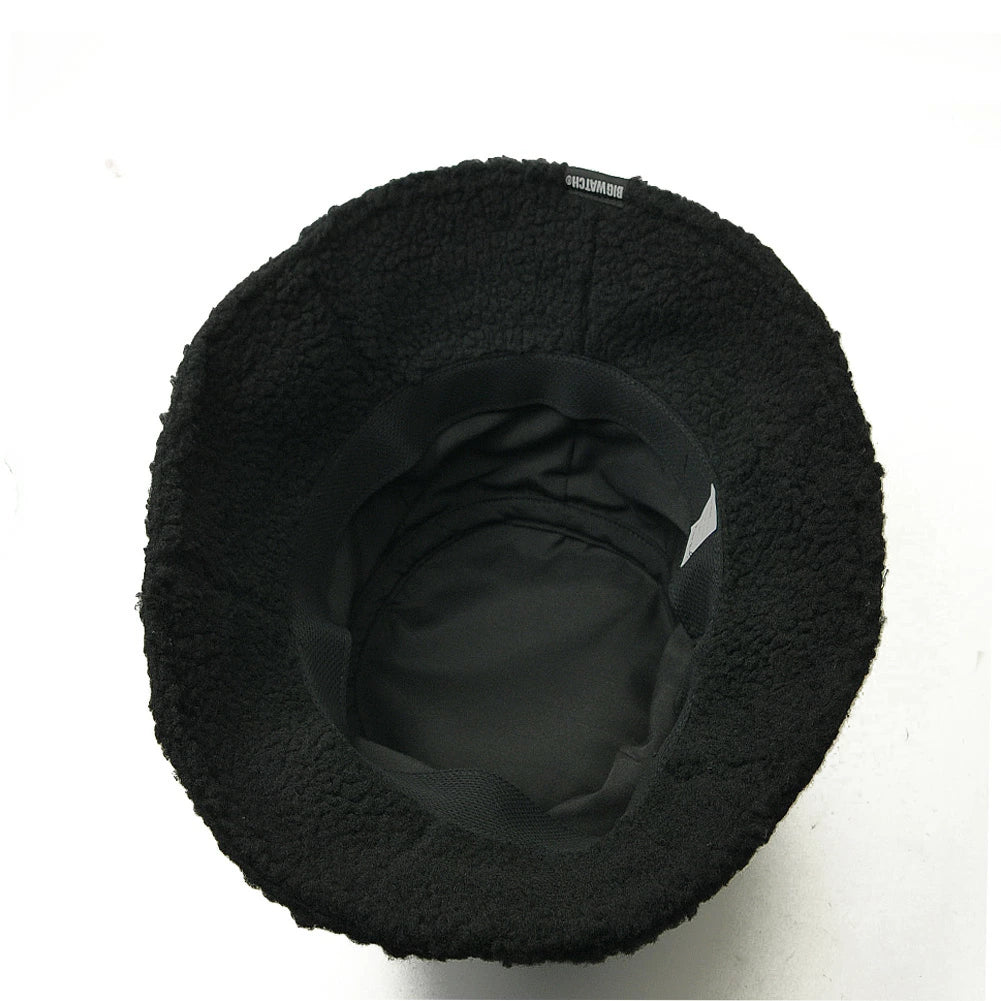 ボア生地 バケットハット ブラック 黒 BIGWATCH ボア HA-39 バケットハット 秋冬用 男女兼用