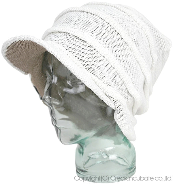 つば付きヘンプロール BIGWATCH正規品 ホワイト ベージュ ヘンプロール ニットキャップ ルーズ ニットワッチ HMT-05 春 夏 秋 UVケア 冬/ビッグワッチ