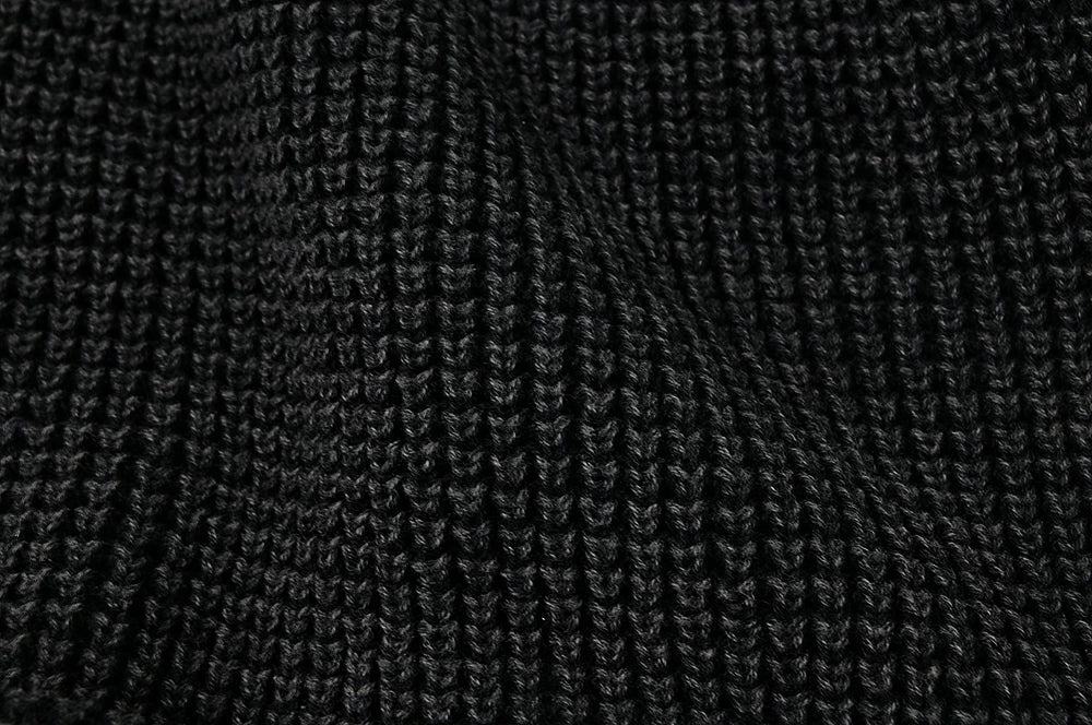 ワンウォッシュ ロング ラージスケール ニット ビッグワッチ BIGWATCH ブラック 黒 ローゲージ ニットキャップ ルーズ ニットワッチ ニット帽 ざっくり編み ウォッシュ加工 コットン100% LG-02 秋冬