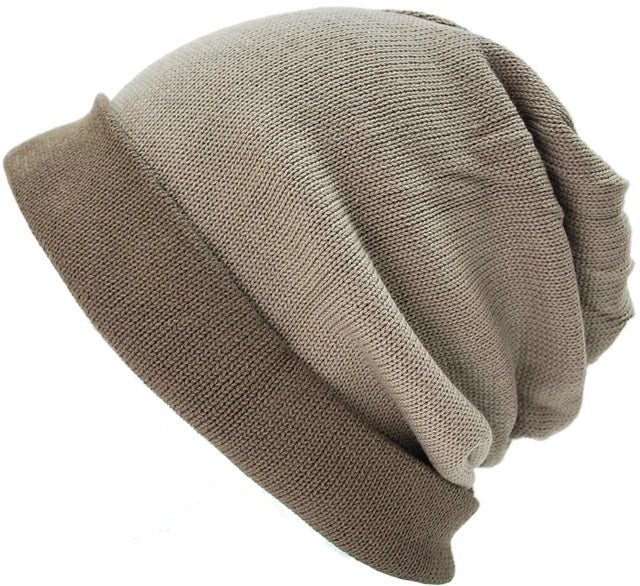 ロング リバーシブルBIGWATCH ブラウン ベージュ ニットキャップ ルーズ ニットワッチ LP-02 春 秋 冬/ビッグワッチ