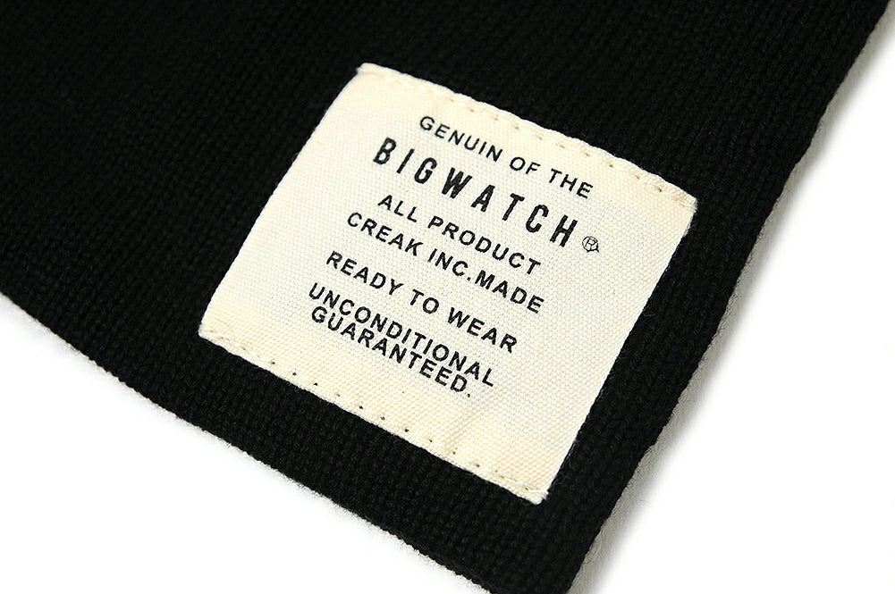 プレーンリバーシブルニット帽 ニットキャップ 黒/BIGWATCH