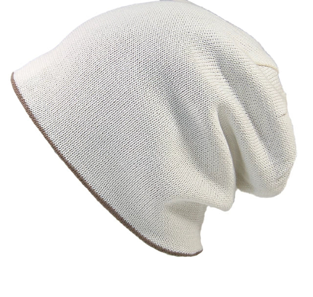 プレーンリバーシブルBIGWATCH(ビッグワッチ) ベージュ ホワイト ニットキャップ ルーズ ワッチキャップ ニット帽 P-05 春 秋 冬