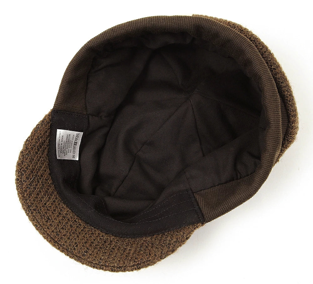キャスケット リブニットキャップ BIGWATCH(ビッグワッチ) ブラウン つば 短い RCP-05