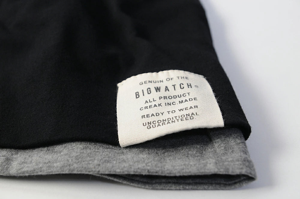 レイヤード ストレッチコットンBIGWATCH ブラック MIXグレー ニット帽 ニットキャップ RY-03 春 秋 冬/ビッグワッチ