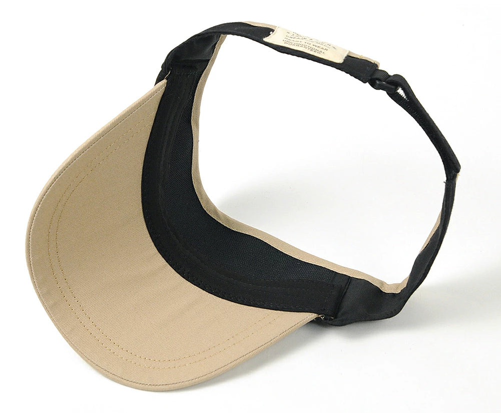 無地 ラウンド コットン サンバイザー ビッグワッチ BIGWATCH ブラック/ベージュ 黒 コットン100% バイカラー ツートン 帽子 ゴルフ スポーツ SBH-12R 春 夏 秋 UVケア