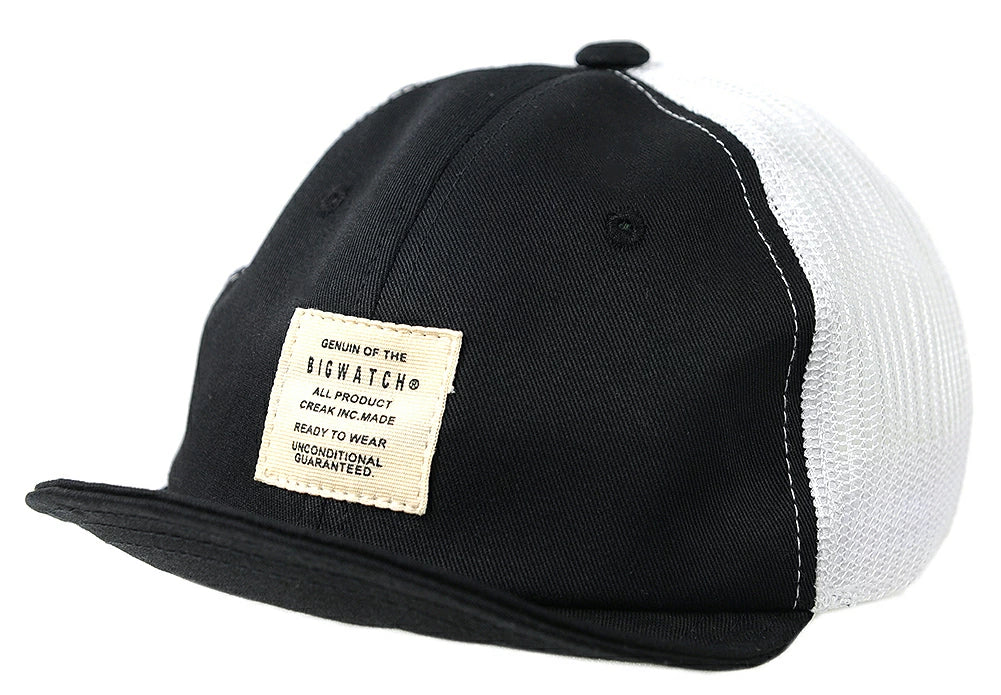 ブリッジキャップ BIGWATCH正規品 ブラック/ホワイト ビッグワッチ メッシュキャップ つば 短い アンパイア UCPM-02 春 夏 秋