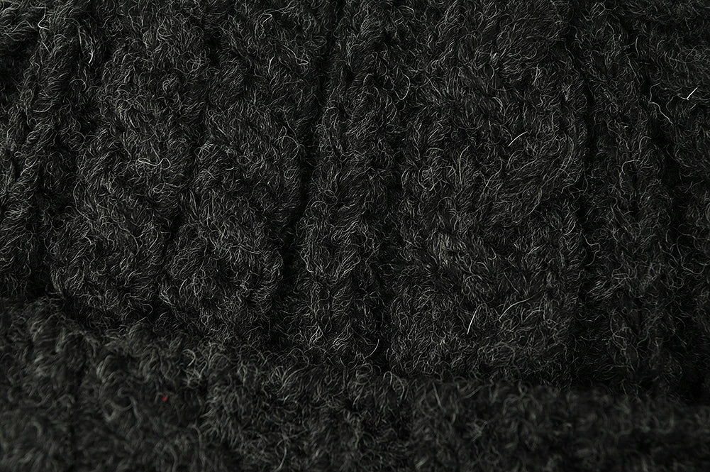 ツバ付き ウール ニットキャップ BIGWATCH ブラック 黒 ビーニー ビッグサイズ ビッグワッチ ワッチキャップ 防寒対策 春 秋 冬 WT-10