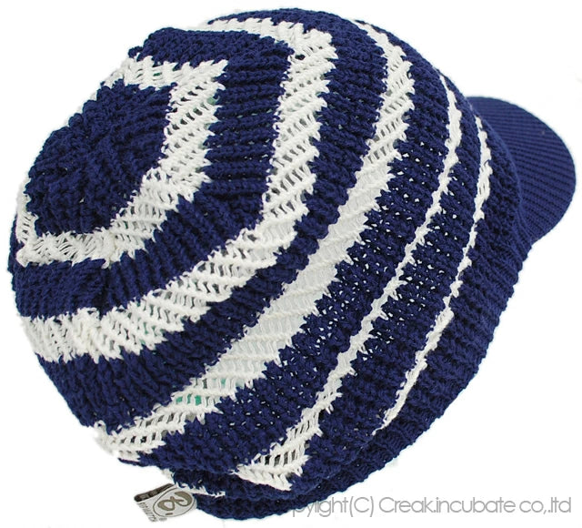 ジャガード ニットキャップ メンズ 帽子 男女兼用 ビッグワッチ BIGWATCH ブルー ホワイト ボーダー WNCA-03