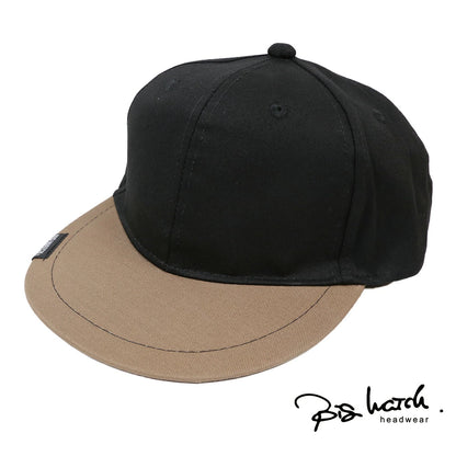 無地BBキャップ ブラック/ブラウン ビッグサイズ ベースボール キャップ BBM-05
