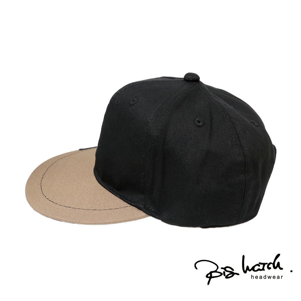 無地BBキャップ ブラック/ブラウン ビッグサイズ ベースボール キャップ BBM-05