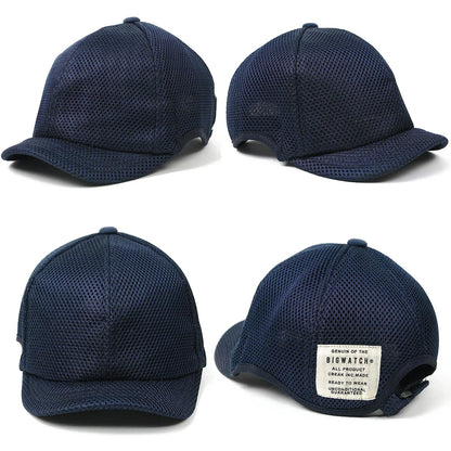 メッシュ ローキャップ ラウンドアンパイアキャップ BIGWATCH ブラック ネイビー ベージュ Wホワイト ビッグサイズ ビッグワッチ 無地 春夏 UVケア