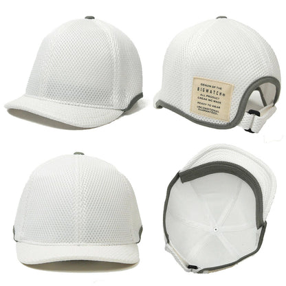 メッシュ ローキャップ ラウンドアンパイアキャップ BIGWATCH ブラック ネイビー ベージュ Wホワイト ビッグサイズ ビッグワッチ 無地 春夏 UVケア