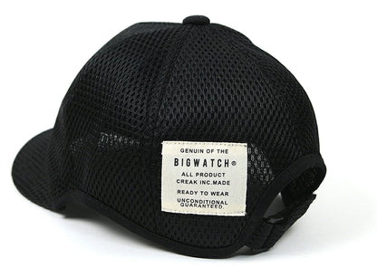 メッシュ ローキャップ ラウンドアンパイアキャップ BIGWATCH ブラック ネイビー ベージュ Wホワイト ビッグサイズ ビッグワッチ 無地 春夏 UVケア