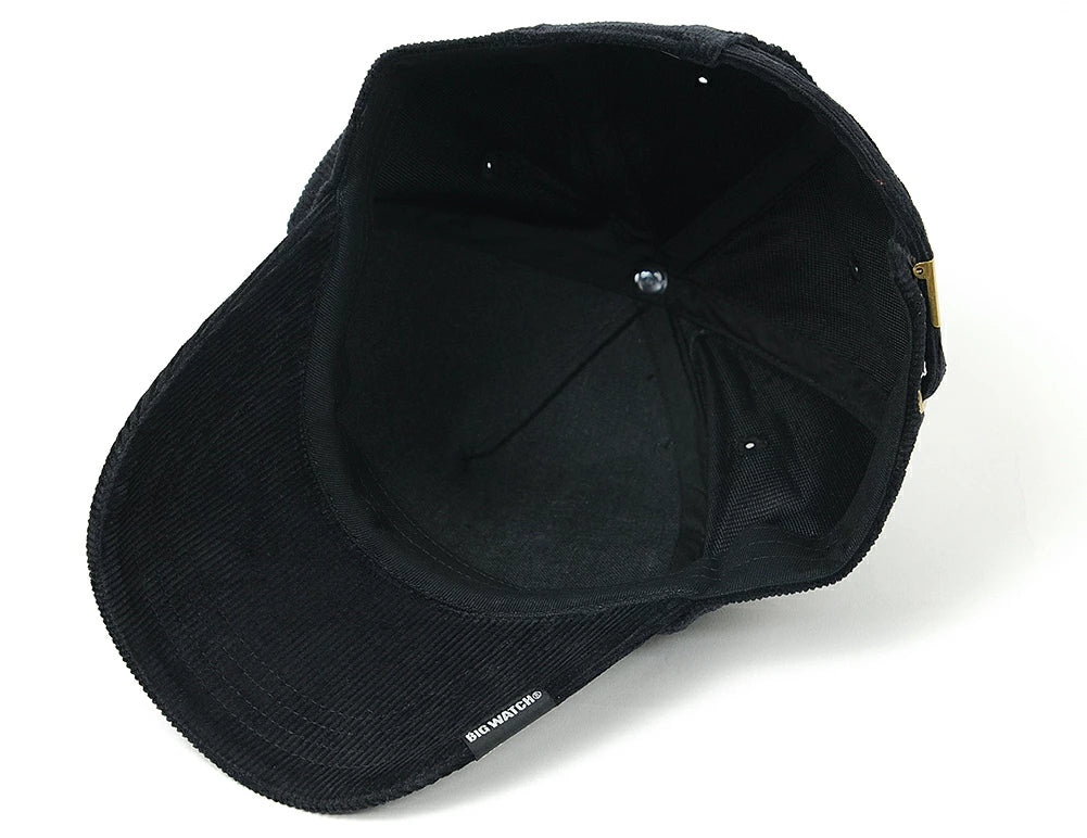 コーデュロイ キャップ BIGWATCH正規品 黒 オールブラック ビッグサイズ ビッグワッチ 春 夏 秋 UVケア