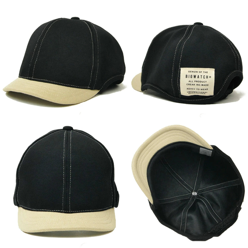 ラウンド アンパイアキャップ ブラック/ベージュ/ブラウン ビッグサイズ XL