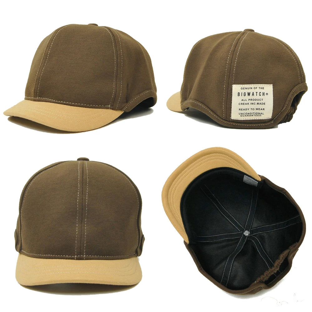 ラウンド アンパイアキャップ ブラック/ベージュ/ブラウン ビッグサイズ XL