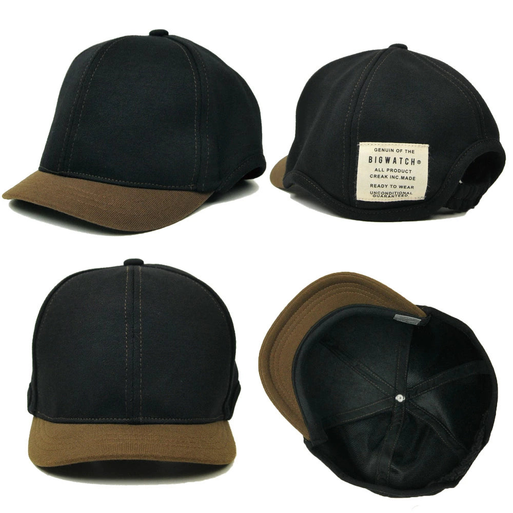 ラウンド アンパイアキャップ ブラック/ベージュ/ブラウン ビッグサイズ XL