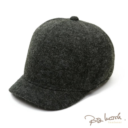 フランネル ラウンド アンパイアキャップ BIGWATCH チャコールグレー ビッグサイズ ビッグワッチ 無地 つば 短い キャップ 春 夏 秋 UVケア