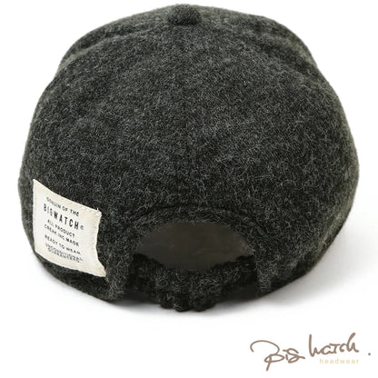 フランネル ラウンド アンパイアキャップ BIGWATCH チャコールグレー ビッグサイズ ビッグワッチ 無地 つば 短い キャップ 春 夏 秋 UVケア