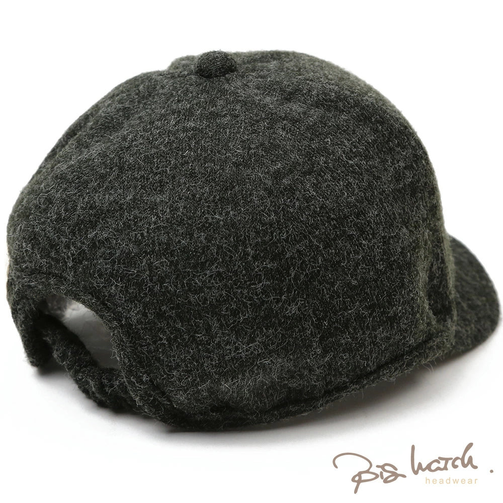 フランネル ラウンド アンパイアキャップ BIGWATCH チャコールグレー ビッグサイズ ビッグワッチ 無地 つば 短い キャップ 春 夏 秋 UVケア