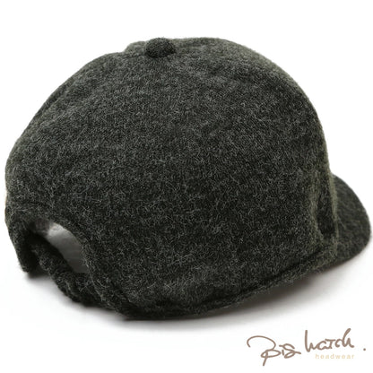 フランネル ラウンド アンパイアキャップ BIGWATCH チャコールグレー ビッグサイズ ビッグワッチ 無地 つば 短い キャップ 春 夏 秋 UVケア