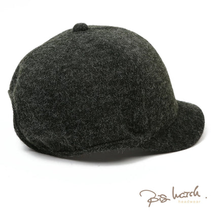 フランネル ラウンド アンパイアキャップ BIGWATCH チャコールグレー ビッグサイズ ビッグワッチ 無地 つば 短い キャップ 春 夏 秋 UVケア