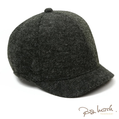 フランネル ラウンド アンパイアキャップ BIGWATCH チャコールグレー ビッグサイズ ビッグワッチ 無地 つば 短い キャップ 春 夏 秋 UVケア