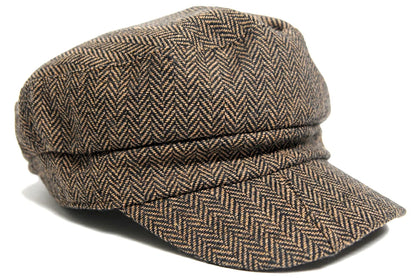 ヘリンボーン キャスケットBIGWATCH正規品 ブラウン ビッグサイズ ビッグワッチ CA-07 春 夏 秋 UVケア