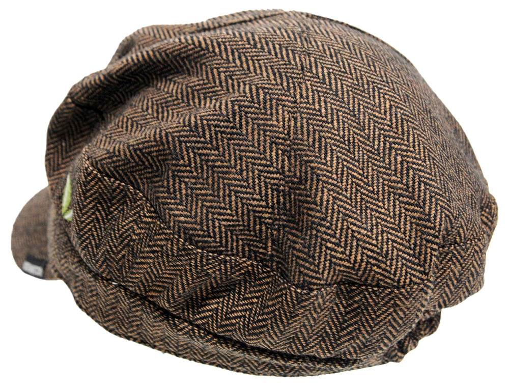 ヘリンボーン キャスケットBIGWATCH正規品 ブラウン ビッグサイズ ビッグワッチ CA-07 春 夏 秋 UVケア