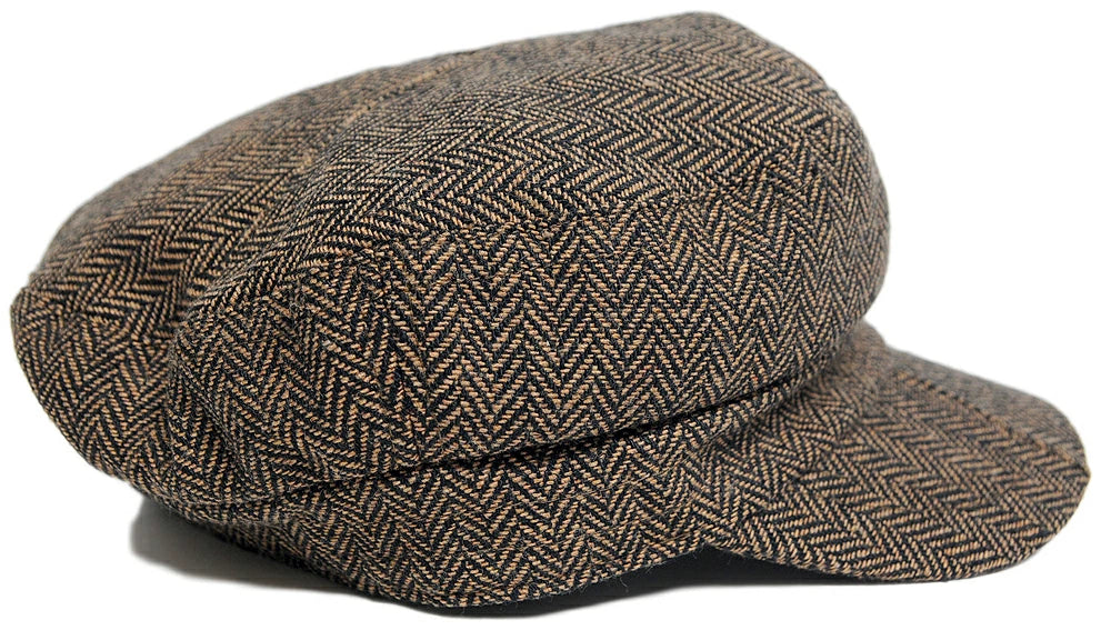 ヘリンボーン キャスケットBIGWATCH正規品 ブラウン ビッグサイズ ビッグワッチ CA-07 春 夏 秋 UVケア