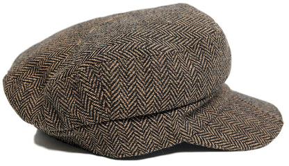 ヘリンボーン キャスケットBIGWATCH正規品 ブラウン ビッグサイズ ビッグワッチ CA-07 春 夏 秋 UVケア