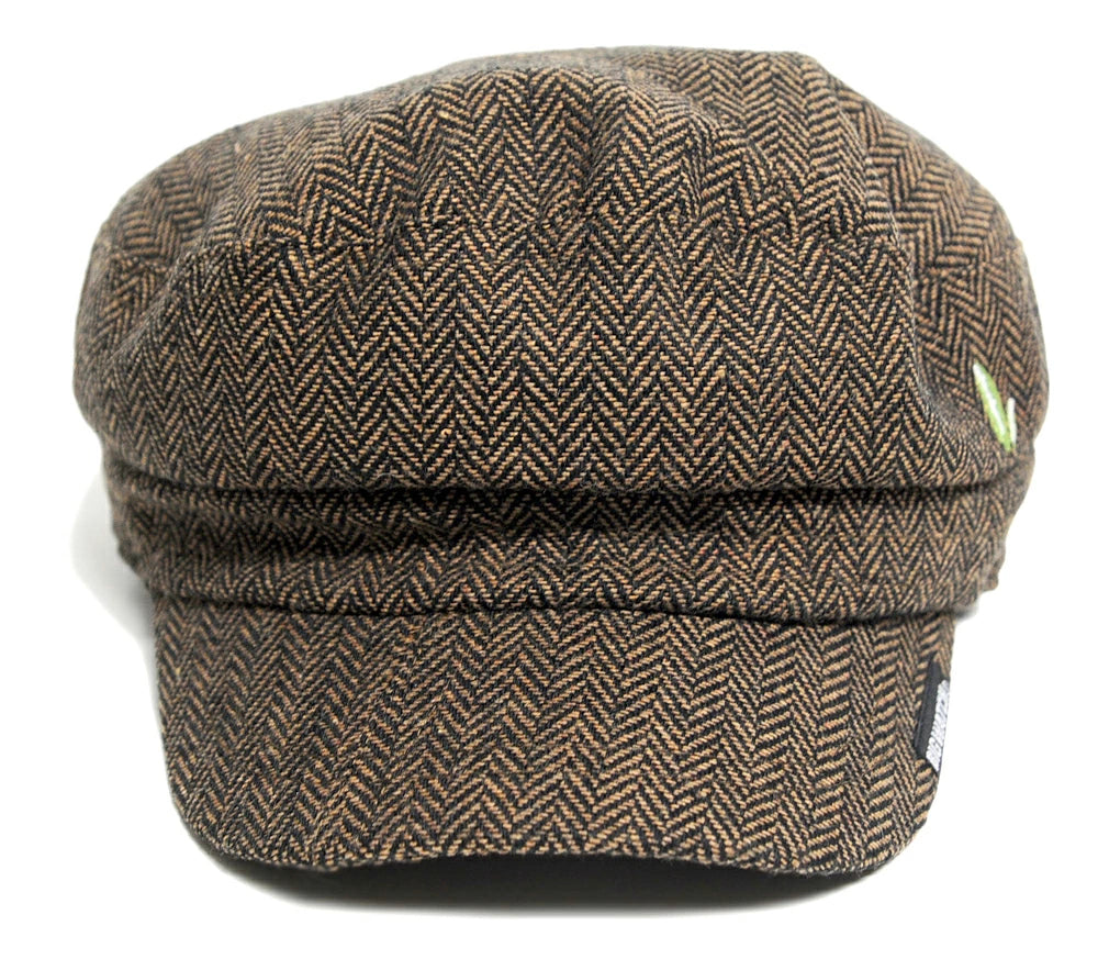 ヘリンボーン キャスケットBIGWATCH正規品 ブラウン ビッグサイズ ビッグワッチ CA-07 春 夏 秋 UVケア