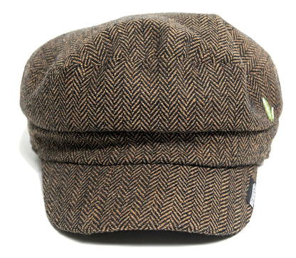 ヘリンボーン キャスケットBIGWATCH正規品 ブラウン ビッグサイズ ビッグワッチ CA-07 春 夏 秋 UVケア