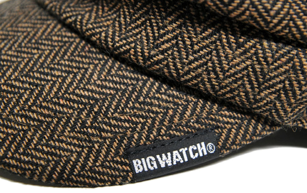 ヘリンボーン キャスケットBIGWATCH正規品 ブラウン ビッグサイズ ビッグワッチ CA-07 春 夏 秋 UVケア