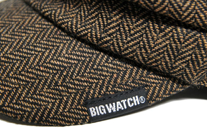 ヘリンボーン キャスケットBIGWATCH正規品 ブラウン ビッグサイズ ビッグワッチ CA-07 春 夏 秋 UVケア