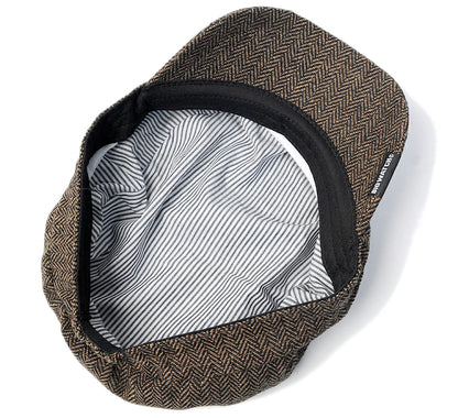 ヘリンボーン キャスケットBIGWATCH正規品 ブラウン ビッグサイズ ビッグワッチ CA-07 春 夏 秋 UVケア