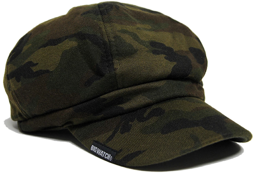 カモ柄ビッグキャスケット BIGWATCH正規品 2色 グリーンカモ グレーカモ 迷彩柄 カモフラージュ ミリタリー サバゲー ビッグワッチ CAS-19 春 夏 秋 UVケア