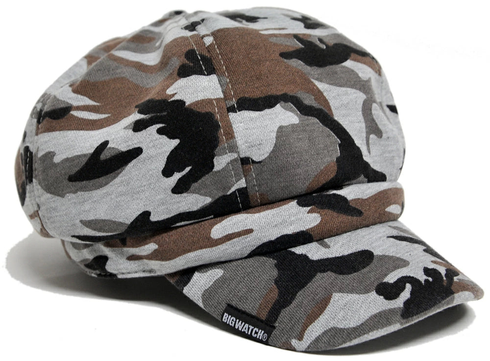 カモ柄ビッグキャスケット BIGWATCH正規品 2色 グリーンカモ グレーカモ 迷彩柄 カモフラージュ ミリタリー サバゲー ビッグワッチ CAS-19 春 夏 秋 UVケア