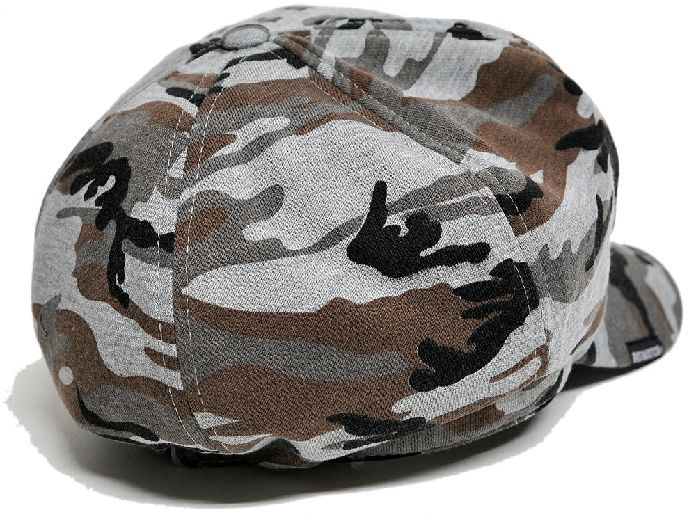 カモ柄ビッグキャスケット BIGWATCH正規品 2色 グリーンカモ グレーカモ 迷彩柄 カモフラージュ ミリタリー サバゲー ビッグワッチ CAS-19 春 夏 秋 UVケア